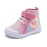 GENGASUN Toddler Girls Sneakers Kids High Top Casual Canvas Shoes with Sparkle Color Change Flipping Sequins (Rainbow, Toddler, Women, 9, Numeric, US Footwear Size System, Medium)