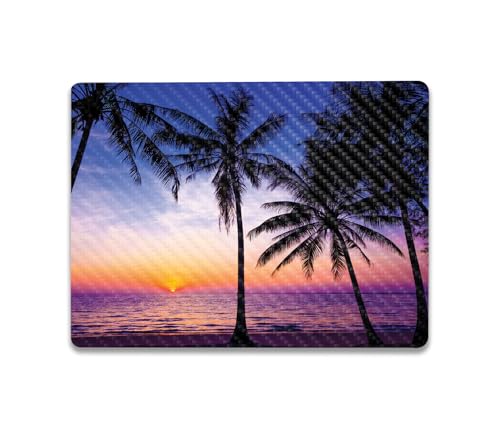 Image of MightySkins Carbon Fiber Skin Compatible with Microsoft Surface Laptop Go 3 (2023) Full Wrap Kit - Palm Sunrise | Protective, Durable Textured Carbon Fiber Finish | Made in The USA
