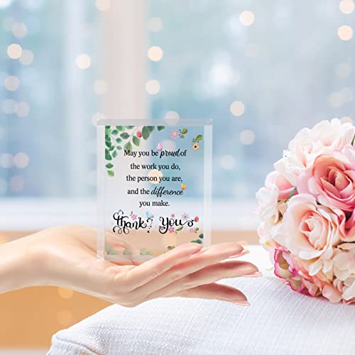 ERWEI Coworker Gift for Women Men Thank You Gift Desk Decorative Sign Crystal Plaque Friends Retirement Going Away Farewell Gifts May You Be Proud of The Work You Do Gift for Employee