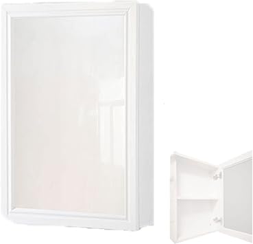 Bathroom Cabinets with Mirror, Bathroom Mirror Cabinet Single Door Toilet Storage Bathroom Wall Cabinet with Mirror Small Apartment Space Aluminum Alloy Bathroom Locker White,A-40 * 60CM