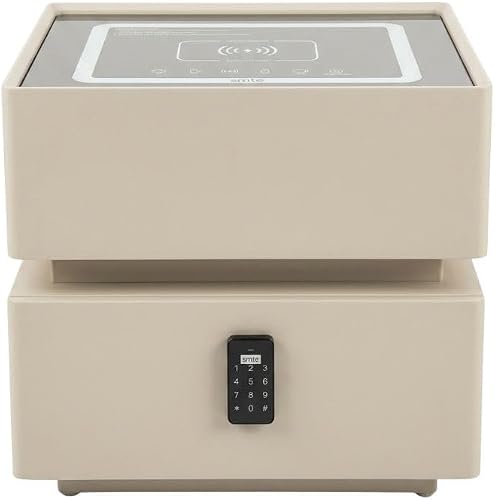 SMTE S-CT411 2-Drawer Storage Unit Organizer with Wireless Charging & LED-White