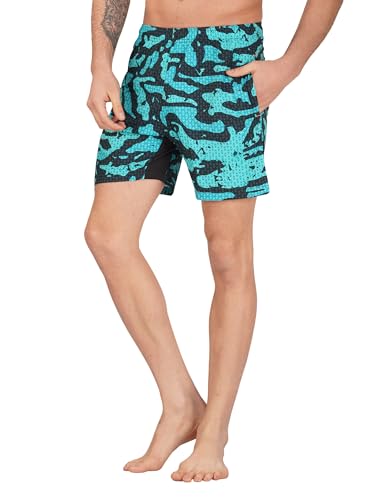 Image of NEVER LOSE Mens 5 inch Swim Trunks with Zipper Pockets Quick Dry Beach Board Shorts for Men Swimsuit Swimwear with Mesh Lining