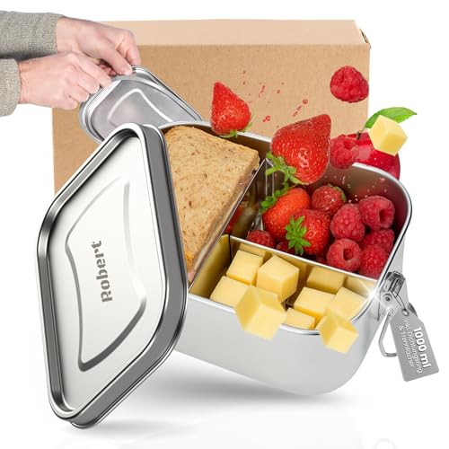 Personalisierte Brotdose Edelstahl 1000 ml - Robuste Lunchbox für Kinder & Erwachsene inkl....