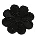 Produktbild Chakil 1 Stück schwarze Blume Stoff Aufkleber Patch Schuhe Hüte Taschen Zubehör Applikation Basteln Größe 4 x 3,8 cm