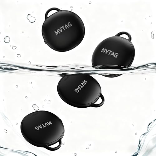 Air Tracker Schlüsselfinder, Koffer Tracker für Apple Find My (Nur iOS), IP68 Wasserdicht Bluetooth Smart Tag Kofferanhänger für Schlüssel, Gepäck, Koffer, Brieftasche, Austauschbarer Akku,4er Pack