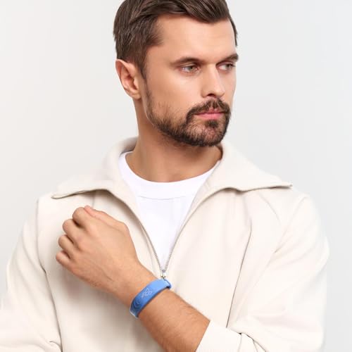 2 Pack Bible Verse Bracelets Daily Jesus Bracelets Christian Gospel Scripture Bracelet Faith Over Fear and Style Combined Inspirational Religious Gifts for Men and Women (Faith Over Fear-Blue)2