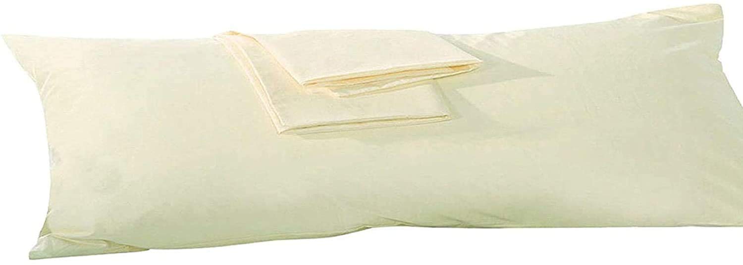 Body Pillowcase 20x54 Pillow Cover 100% Egyptian Cotton Ivory Solid Set of 1 Body Pillow Case Zipper Closer Luxury- 550 Thread Count (Body Pillowcase Zipper 20x54 Ivory) — image 1