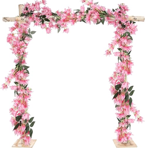 Image of Nutts Artificial Bougainvillea Silk Vines Creepers Hanging Flower Garland for Wedding & Home Decoration, Flower Garland (2, Baby Pink)