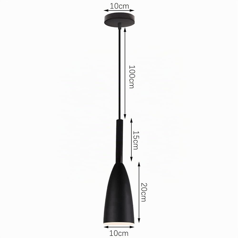 Genera Lámparas Colgantes De Techo Modernas LED Lluminación Colgante Metal Lampara Cocina Salon Colgante E27 220v Gris Negro Blanco (Negro 3pcs)