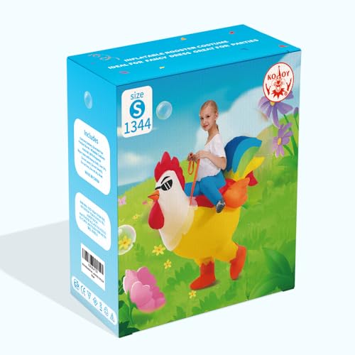 Chicken Costume Kids, Inflatable Costumes for Kids/Boy/Girls, Blow up Rooster Costume for Halloween Party