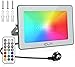 RGB Strahler CLV 25W LED Strahler mit RF 360° Fernbedienung RGB Scheinwerfer Flute bunt Dimmbar für außen&innen IP66 wasserdichte Halloween Projektor leuchten für Garten party [Upgrated version]