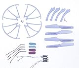  Syma X5sc Crash-Kit-6-A Blanco Se Compone de Schutzring-Set, Landefuß-Set, Lichtabdeckungs-Set, 2X Motor a y 2X Motor B, Luces Led y Rotorblätter-Set