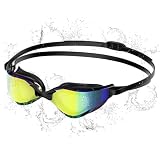Seaflar Polarisierte Schwimmbrille Anti-Beschlag UV400 Schutz, Verstellbares Silikonband - Profi Taucherbrille Erwachsene & Jugendliche, Wassersport Training MäNner Frauen-D-BKCL