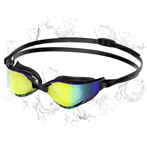 Seaflar Polarisierte Schwimmbrille Anti-Beschlag UV400 Schutz Verstellbares Silikonband - Profi Taucherbrille Erwachsene & Jugendliche Wassersport Training MäNner Frauen-D-BKCL