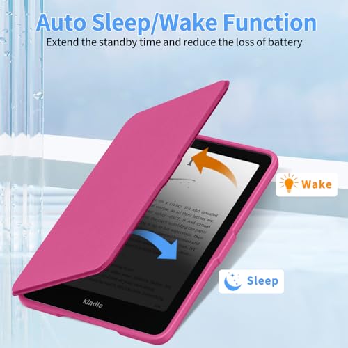 Image of Sanyetral Premium PU Protective Case with Auto Wake /Sleep Function, Incompatible with Nokia Remarkable TCL -Raspberry