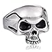 Daesar Bagues Acier Inoxydable Homme Poli Crâne Bague Gothique Punk Bague Homme Bague en Argent Bagues Argent Taille 61.5