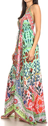 Image of Sakkas Lizi Womens Maxi High-Low Halter Handkerchief Long Dress Beach Party