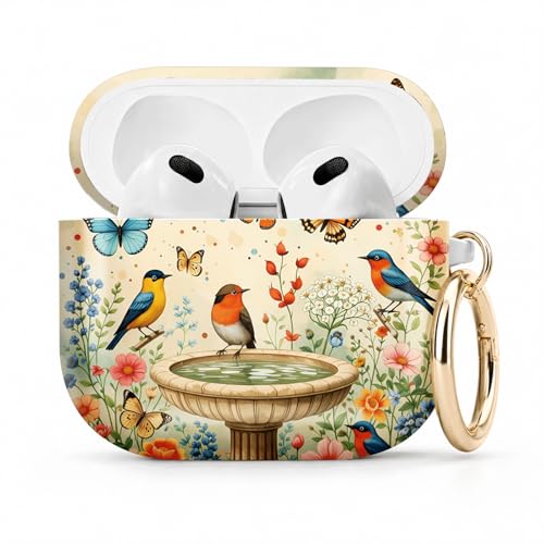 PLKTJOSA Airpod 4�P�[�X�Ή� TPU���킢���p�^�[���ی� �ϏՌ��� ���h�~�P�[�X �L�[�`�F�[�������O�t�� ���C�����X�[�d�Ή� (�ԕ� �� �� �K�[�f�� �X�v�����O)
