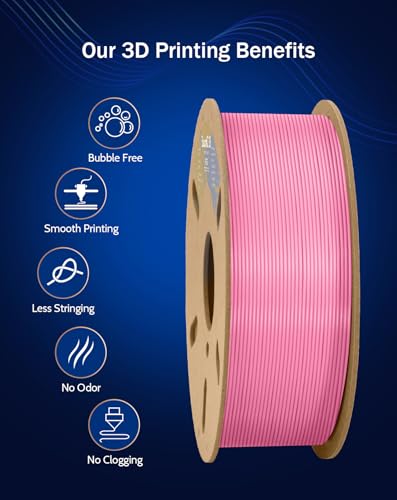Image of DURAMIC 3D PETG Filament 1.75mm Pink, 3D Printing Filament 1kg Spool(2.2lbs), Pink Filament 1.75mm Dimensional Accuracy + /- 0.05 mm Non-Tangling Non-Clogging Non-Stringing