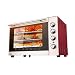 YXZQ Mini piekarnik o pojemności 70 l z regulacją temperatury 100 – 250 °C i timerem 0 – 120 minut, 1500 W, trójwarstwowy szklany ropus, kolor czerwony