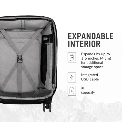 Image of Victorinox Nylon Werks Traveler 6.0 Global Softside 8 Spinner Wheel Trolley Bag (Black), 55Cm, Small