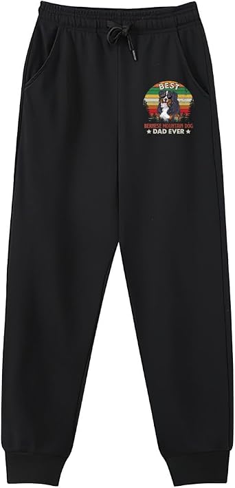 Mens Sweatpants,Best Bernese Mountain Dog Dad Ever,Joggers Baggy Lounge Sweat Pants with Pockets