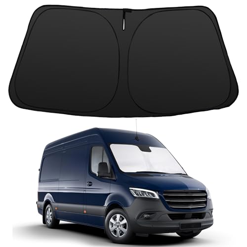 Image of Windshield Sun Shade for 2007-2024 2025 Sprinter | Foldable, Full covered for windshield, Block UV Rays, Heat Reduction, Easy to install, Keeps Car Cooler