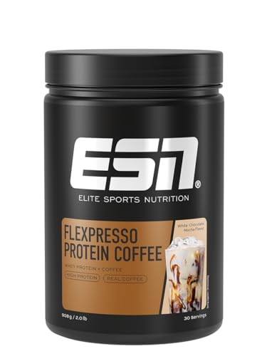 ESN Flexpresso Protein Coffee, White Chocolate Mocca, 908 g, cremiger Protein-Kaffee mit bis zu 22 g Protein pro Portion - made in Germany