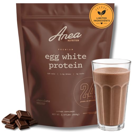 Image of Anea Protein Powder, Egg White Protein Powder, Complete Amino Acids, Egg Whites, No Artificial Sweeteners, Gluten Free, Dairy Free, Soy Free, Chocolate Flavor, Informed Choice Certified, 20 Servings
