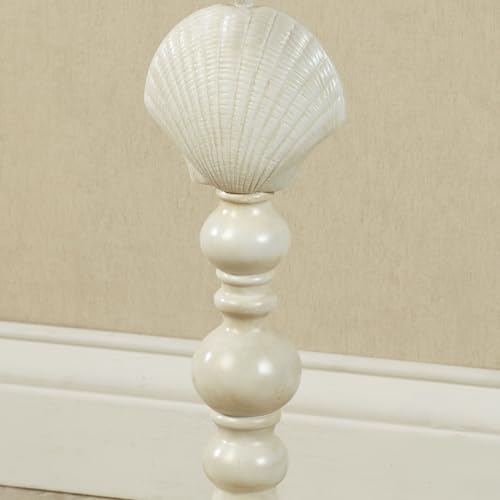 Coastal Toilet Paper Stand | Nautical Beach Bathroom Decor, Resin TP Holder with Seashell, Starfish, Seahorse and Sand Dollar Accents | Antique Ivory Finish, Holds Mega Roll - Image 4