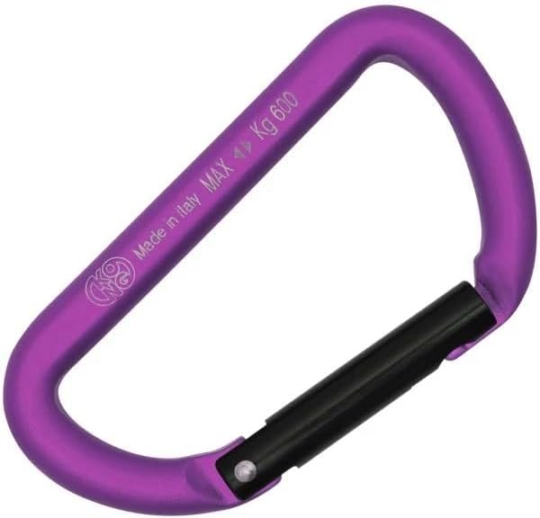 Kong Mini D Aluminum Carabiner, Premium Straight Gate Accessory Clip for Keys, Backpacks, and Outdoor Gear, Lightweight 6kN Load Capacity Utility Hook, Durable Everyday Carry Carabiner Made in Italy