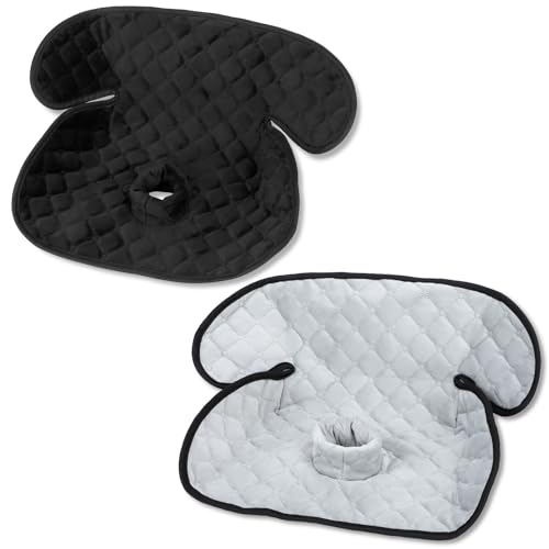 BicycleStore Piddle Pad Car Seat Protector, Waterproof Liner Potty Training Pads Machine Washable Toddlers Car Seat Baby Infants Saver Cover Mat for Child Stroller, Dinner Chair (Black+Grey)