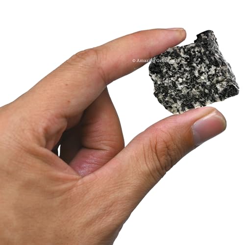 Image of Amazing Gemstone Black & White Tourmaline Raw Crystals and Healing Stones, Natural Rocks for Tumbling - DIY Raw Stones and Crystals, 2 Pieces