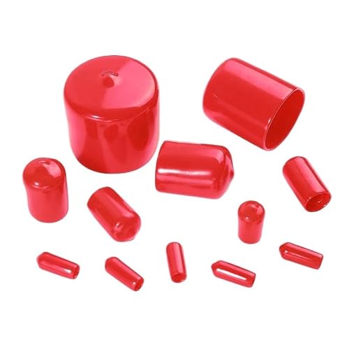 Screw Protection Sleeve Rubber Cap Set Stopper Insulating Cover Seals Silicone Cable Tube End Caps(Red,HR-15.5-20 PCS)