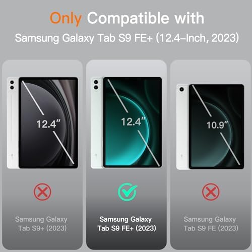 JETech Case for Samsung Galaxy Tab S9 FE+ / S9 FE Plus 12.4-Inch with S Pen Holder, Slim Folio Stand Protective Tablet Cover, Multi-Angle Viewing (Green)