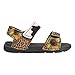 Pointodoor Girls Sunflower Leopard Sandals Kids Fashion Sport Sandals Brown Cow Print Leather Beach Water Shoes Anti Slip Cartoon Causal Summer Shoes