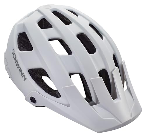 Image of Schwinn Bunker ERT Bike Helmet for Youth Boys Girls, Can Fit Head Circumference 53-59cm, with 17 Air Vents, Pivoting Visor, & Adjustable Locking Strap, Medium, Grey