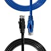 Cat 6 Ethernet Cable With FLUKE Test Report, 6ft (2-Pack), RJ45 Network Patch Cables, Snagless Short Internet Cables - Black & Blue