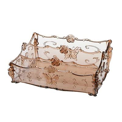 UBERSWEET BrownRelief Cosmetic 3 Tier Width Adjustable Holder Home Sundries Organization Accessories Supplies