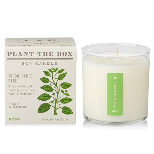 KOBO Fresh Picked Basil Plant The Box Candle (9 oz)