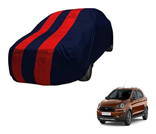Image of Auto Hub Car Cover Compatible with Ford Freestyle with Mirror Pocket,Triple Stitched, Weather Proof, Freestyle Car Cover- Navy-Red