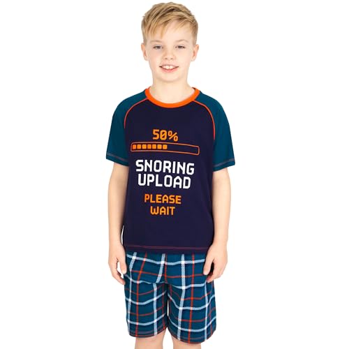 Harry Bear Schlafanzug Jungen | Gamer Schlafanzug Kurz | Kurzarm Schlafanzüge Für Jungen Für Den Sommer | Marine 146