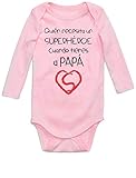 Súper rápido envío! Body de Manga Larga para bebé - Papá Super Héroe 0-3 Mes Rosa