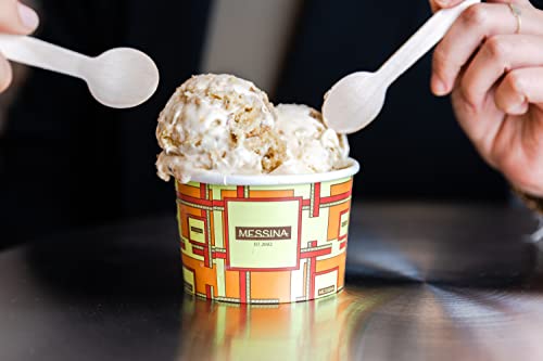 Gmark 4" Mini Wooden Spoons 100 Ct, Biodegradable Compostable Birchwood (100Pcs/Bag) Gm1042A #TOP3