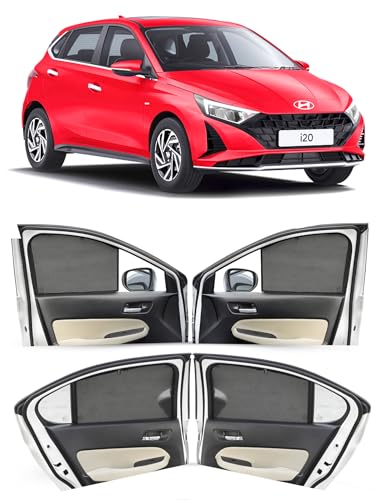 Image of Autofact Car Sunshades for Hyundai i20 New (2020 to 2025), UV Protection, Useful Car Accessories, Custom fit Sun Shades for Side Windows, Set of 4