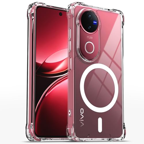 Image of Outlouders Back Cover for Vivo T4R 5G / iQoo Z10R 5G / Vivo V50 5G / V50e 5G / V50e 5G Mag-Safe Transparent PC + TPU Bumper Case with Magnetic Support Shockproof Protection (Transparent Mag-Safe)