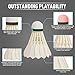 Badminton Shuttlecocks 12-Pack (All Round Feather) Real Fine Feather With Great Durability Stability and Balance,Suitable for Professional Training Or Family Leisure Sports (Goose Feather)