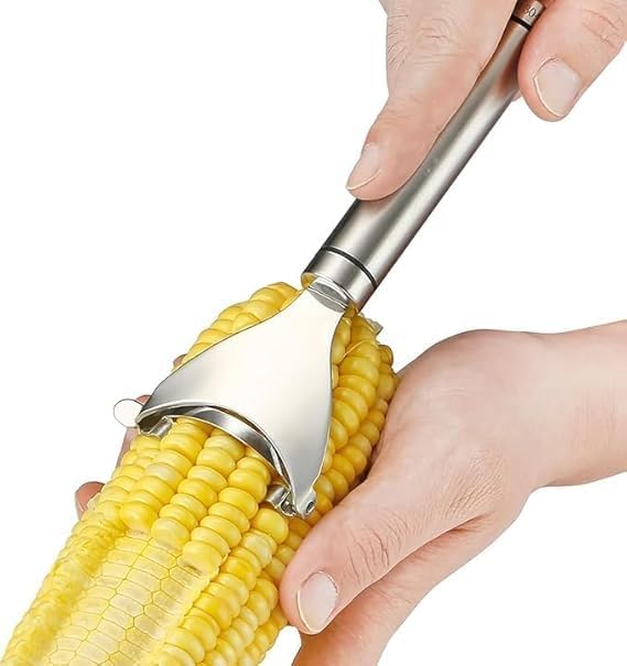 JHM Corn Peeler Tool, Stainless Steel Kernel Stripper, Kitchen Thresher Gadget Rust-Resistant Cob Cutter for Kitchen Heavy Duty Cob Stripper