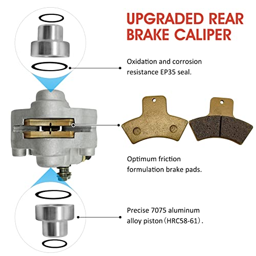 M Mati Rear Brake Caliper Assembly For Polaris Magnum 325 500 Scrambler 400 500 Trail Blazer 250 400 Trail Boss 325 330 Xpedition 325 425 Xplorer 250 Sport 400 With Pads 1910691 1910449 1910367 #TOP2