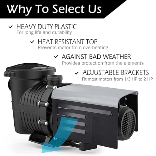 RunNico Pool Pump Covers for Outside Units - ABS Adjustable Pool Pump Motor Cover - Swimming Pool Motor Cover for Above Ground Protection - Thumbnail 3